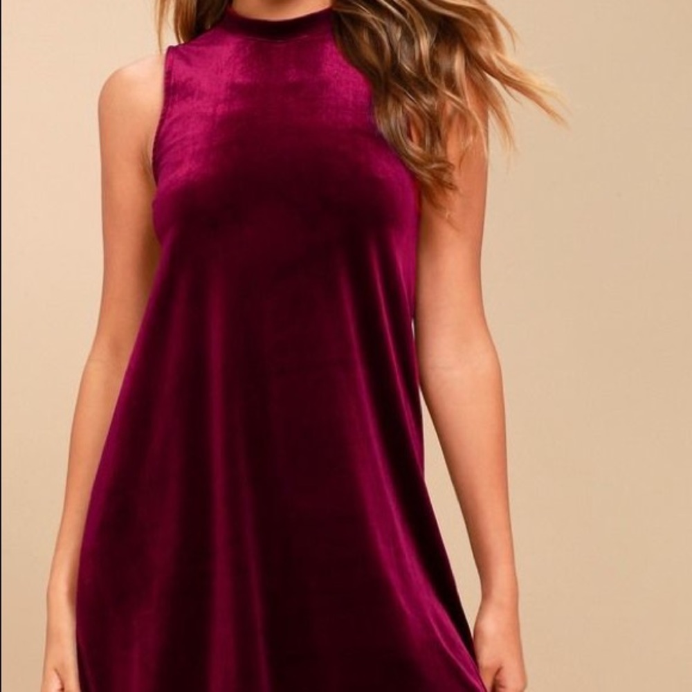 Red velvet dress
